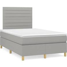 Gris Ensembles de Lit vidaXL Sommier à Lattes De Lit Et Matelas Gris Clair 120x190 cm