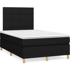 Einzelbetten Betten-Sets vidaXL Boxspringbett mit Matratze 120x190 cm Schwarz Betten-Sets