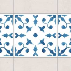 Bleu Décorations Murales Klebefieber Frise Adhésive Pour Carrelage Pattern Blue White Series No.6 Décoration Murale