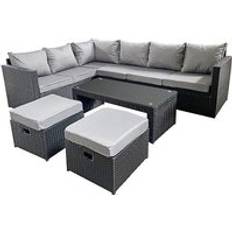 Synthetic Rattan Garden & Outdoor Furniture Wowcher 8-Seater Gunnersbury Corner Outdoor Lounge Set, Table incl. 2 Chairs