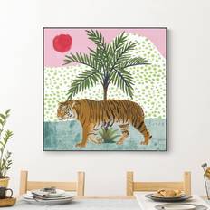 Rouge Arts encadrés Klebefieber Tableau Interchangeable Tigre Qui Se Promène Au Petit Matin Art encadré