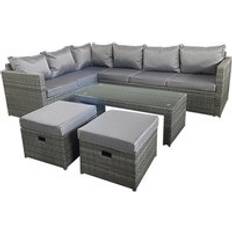 Rattan Outdoor Lounge Sets Garden & Outdoor Furniture Wowcher 8-Seater Gunnersbury Corner Outdoor Lounge Set