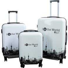 Kufferter Borg Living Kuffertsæt I Love The World hardcase kuffert Eksklusiv