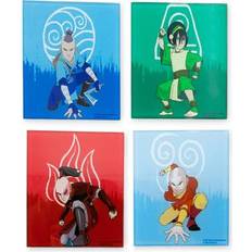 Rojo Posavasos Silver Buffalo Avatar The Last Airbender Glass Coasters Set of 4 Posavasos