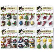 Multicolored Buttons Buttons Galore and More Holiday Fun Group 3D Buttons 6pack