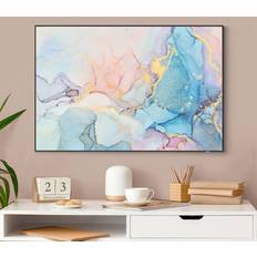 Or Arts encadrés Klebefieber Tableau Interchangeable Aquarelle Pastel Multicolore Art encadré