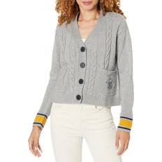 Tommy Hilfiger Women Cardigans Tommy Hilfiger Women's Boxy Varsity Cable Cardigan, Med Heather Grey Multi