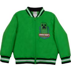 Minecraft Outerwear Children's Clothing Minecraft Creeper Boys Bomber Jacket, Zip-Up Varsity Jacket for Kids and Toddlers Size 5-6, Green