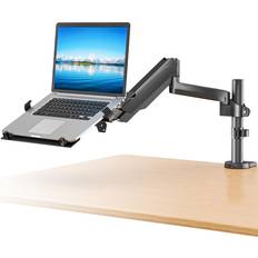 Wali Laptop Mount, Premium Spring Desk Mount with Tray Fits 10-15.6 Inch Laptop Notebook, Full Motion Adjustable for Home Office GSDM001LP Black