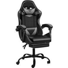 Gaming Chairs Yssoa Backrest and Seat Height Adjustable Swivel Recliner Racing Office Computer Ergonomic Video Game Chair, Black/Grey