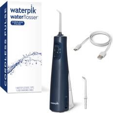 Waterpik Cordless Pulse Rechargeable Portable Flosser for Teeth, Gums, Braces Care and Travel with 2 Flossing Tips, ADA Accepted, WF-20 Blue