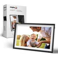 Nixplay Digital Touch Screen Picture Frame 15.6 in Black White Matte
