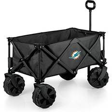 Utility Wagons Picnic Time NFL Miami Dolphins Adventure Wagon Elite All-Terrain Folding Beach Wagon with Big Wheels plus Table Top Lid & Soft Cooler Liner Sport Utility Wagon Garden Wagon Collapsible Cooler Wagon Cart