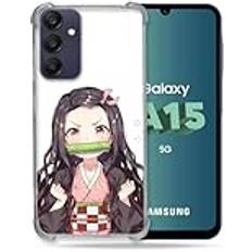 Cokitec Verstärkte Schutzhülle für Samsung Galaxy A15 4G 5G Manga Demon Slayer Nezuko