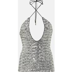 XXXS Tank Tops The Attico Silver-tone Alix Top Silver