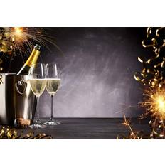 Photo Backgrounds Laeacco Laeacco 10x8ft Champagne Glass New Year's Eve Party Backdrop New Year Backdrops for Photography Sparklers Fireworks 2023 Happy New Year Festival Celebration Holiday Backdrop Dark Grey Wall Background