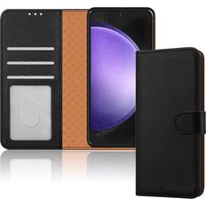 Samsung Galaxy S23 FE Wallet Cases iCatchy Black Samsung Galaxy S23 FE, RFID Blocking Phone Cover