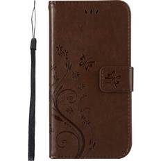 Veishet Brown Samsung For A32 A52s A72 A12 Phone Case Holder Flip Stand Leather Wallet Cover