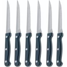 KitchenCraft Deluxe of 6 Piece Steak with Bend Resistant Blade - Black Knife Set