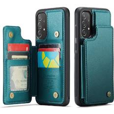 Cover samsung a52s GANGXUN Green CaseMe Wallet Case For Samsung Galaxy A52S 5G RFID Blocking PU Leather Slim Shockproof Case Kickstand Card Holder