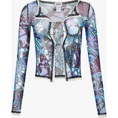 Zipper Cardigans Jean Paul Gaultier Blue Butterfly Cardigan 5090 Blue/Multicolor