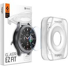 Screen Protectors Spigen Tempered Glass Protector [GlasTR EZ FIT] designed for Galaxy Watch 4 Classic 42mm 2 Pack