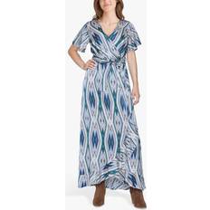 Ehtnic Maxi Wrap Dress, Blue/Multi