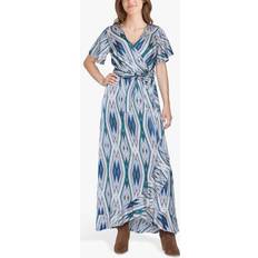 Sisters Point Ehtnic Maxi Wrap Dress, Blue/Multi