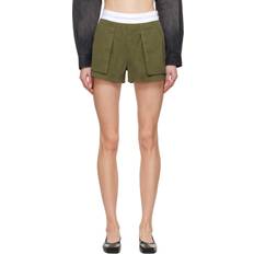 Cargoshortsit - Vihreä Alexander Wang High Waist Cotton Cargo Shorts