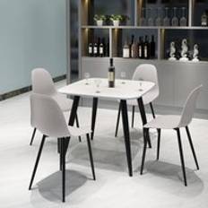 Yellow Dining Sets Core Products Aspen Square Curve Calico Dining Set 5pcs