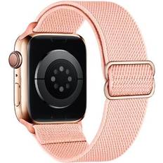 2Pcs The Woven Solid Color Watch Strap Apple 1/2/3/4/5/6/7 Generation Watch 38/40/41MM Watch Chain -Pink