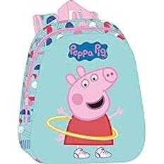 Gröna - Herr Skolväskor Safta PEPPA PIG Skolryggsäck, med 3D-design, lämplig för barn i olika åldrar, bekväm och mångsidig, kvalitet och styrka, 27 x 10 x 33 cm, grön/rosa färg, Grön/rosa, Estándar, Avslappnad