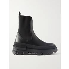 Moncler Men Boots Moncler Neue Leather Chelsea Boots Men Black
