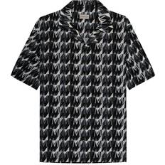 Moncler Men Shirts Moncler Monogramed SS Shirt Black