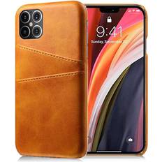 Apple Plånboksfodral Apple iPhone 12 Pro Max skal med korthållare Brun