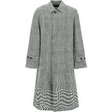 Seda Abrigos Burberry Long Warped Houndstooth Silk Blend Car Coat Ivy