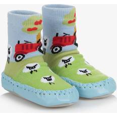 Blue Tractor Slipper Socks - Blue
