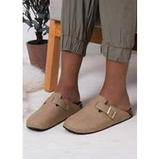 Beige - Women Clogs Totes Taupe Ladies PU Clogs Natural