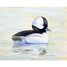 Polyester Place Mats Betsy Drake Drake Interiors Bufflehead Duck 18"" Place Mat Black