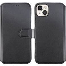Rvelon iPhone 15 Plånboksfodral i Äkta Läder Svart