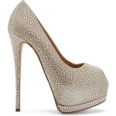 Giuseppe Zanotti Sharon 140mm rhinestone-embellished pumps women Satin/Leather/Calf Leather Neutrals