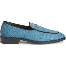 Giuseppe Zanotti snakeskin-effect leather loafers men Calf Leather/Rubber/Calf Leather Blue