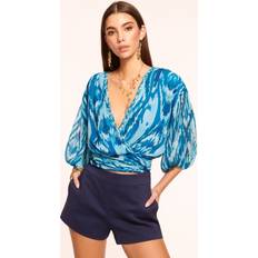 Pleats Blouses Ramy Brook Blaire V-Neck Blouse in Laguna Ikat
