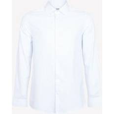 Burton Tops Burton Mens Tailored Fit Herringbone Weave Shirt White in