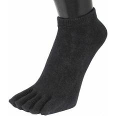 ToeToe Essential Anklet Stripy Cotton Toe Socks - Black