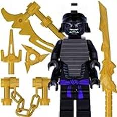 LEGO Ninjago minifigur Lord Garmadon med 4 armar, och 7 gyllene vapen