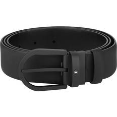 Montblanc Horseshoe Buckle 35mm Leather Belt Black Black