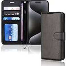 TechGear iPhone 15 Pro Max Leather Wallet Case
