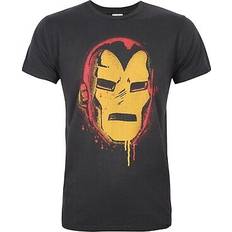 Mens Face Iron Man T-Shirt - Black