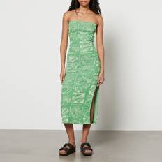 Damson Madder Fruit Jacquard-Knit Midi Dress Green